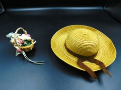 16 INCH SHIRLEY TEMPLE DOLL HAT, BRIDAL BOUQUET DUO